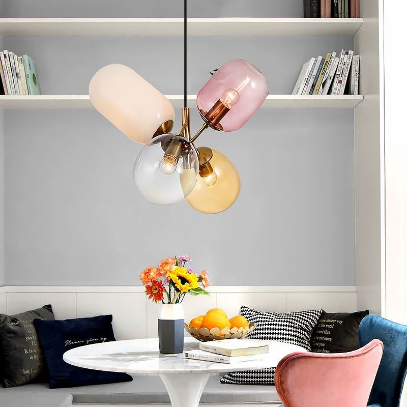 Lampa Sufitowa Wisząca Szklana APP436-4C Multicolor
