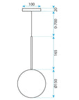 Lampa Sufitowa Wisząca Szklana Kula 15cm CHROM APP1681-1CP  5