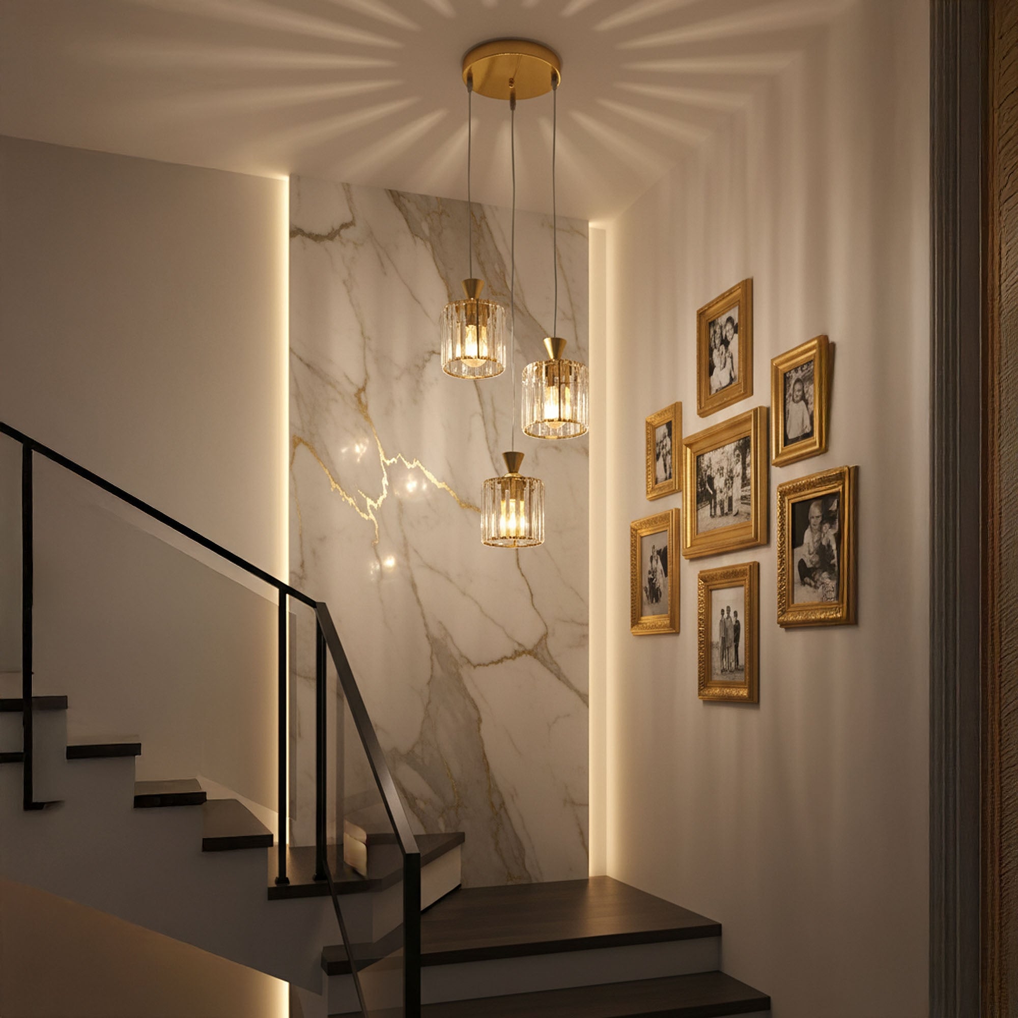 Lampa Sufitowa Wisząca Ebt026-3cp Złota  2