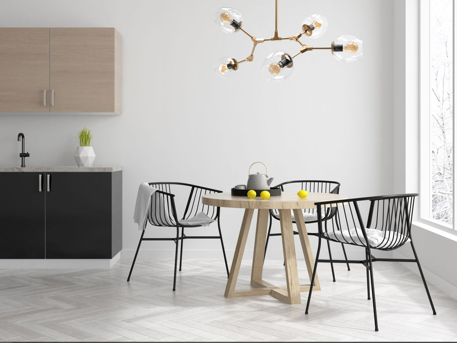 Lampa Wisząca Szklane Kule 5 Ramion APP506-5C Złota