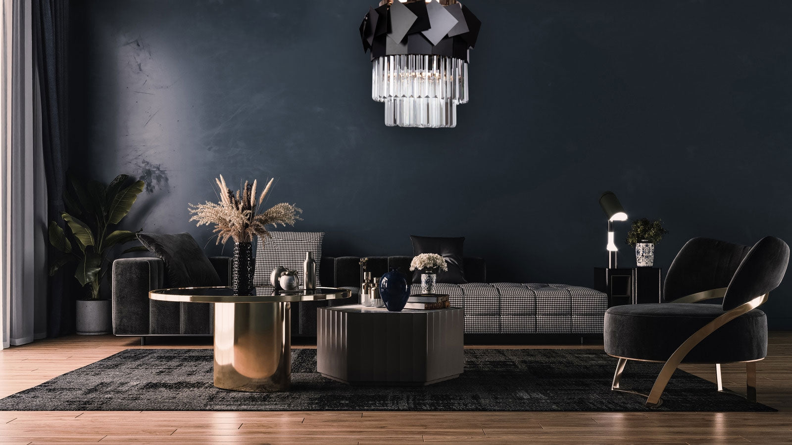 Lampa kryształowa wisząca APP1309-C złota  2
