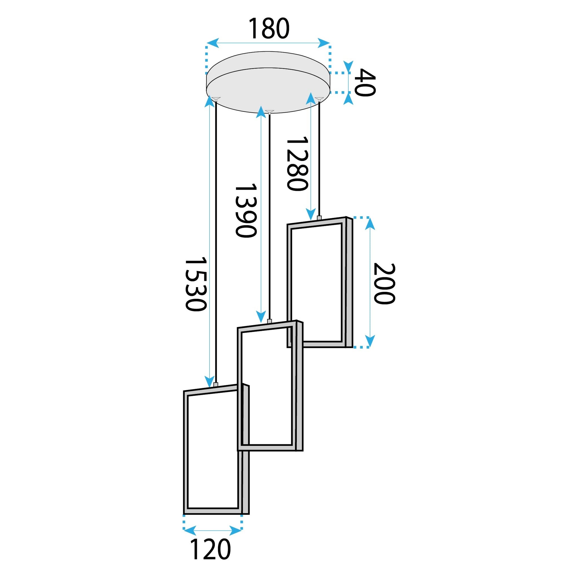 Lampa Sufitowa Wisząca Led Lhj087-3cp Czarna  6