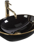 Umywalka nablatowa Rea Sofia Black Gold Edge