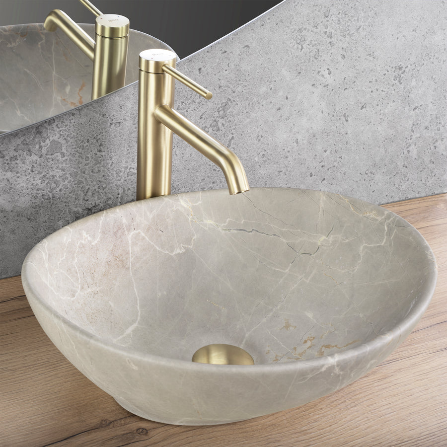 Umywalka nablatowa Rea Sofia Beige Matt  2