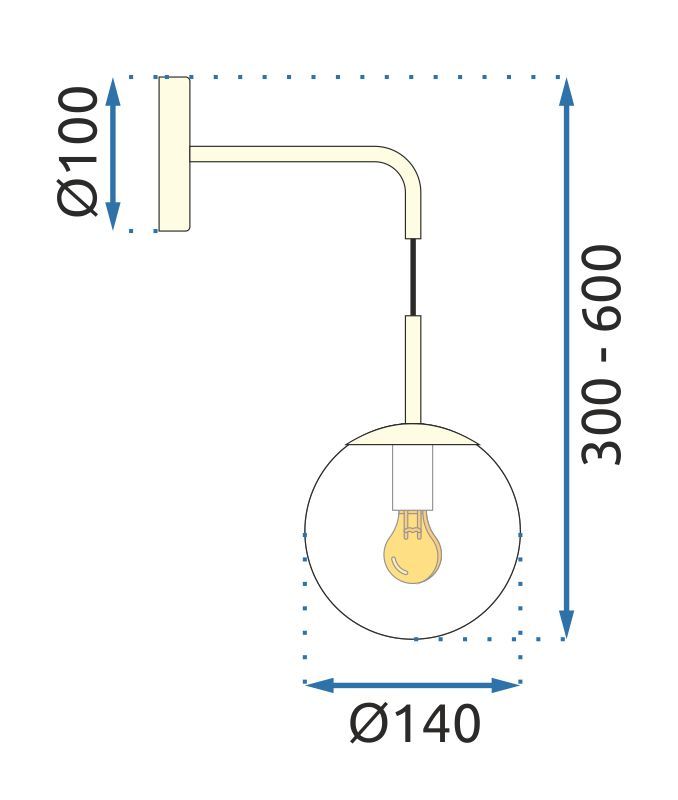 Lampa Ścienna Kinkiet Szklany APP685-1W Złota