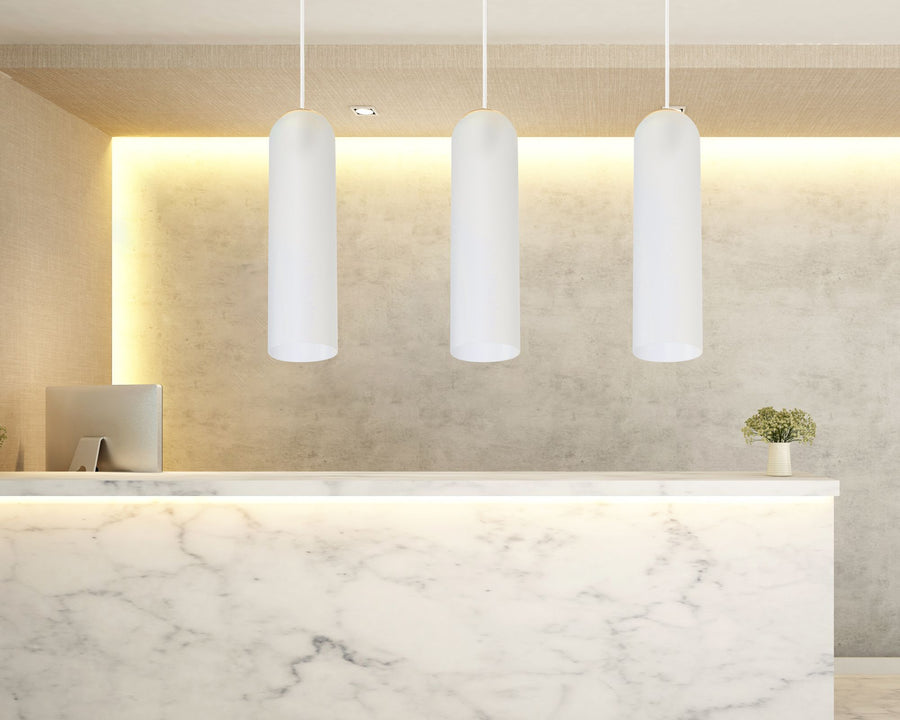 Lampa Sufitowa Wisząca Szklana APP665-1CP Biała