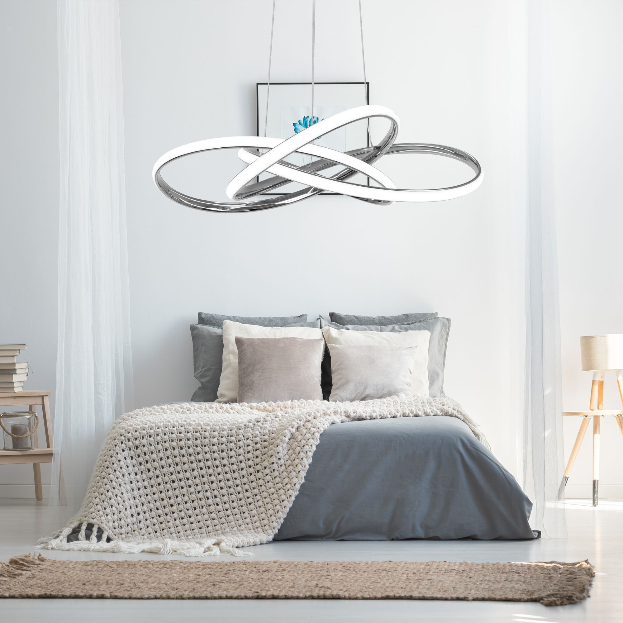 Lampa sufitowa nowoczesna LED + PILOT APP816-CP Node Chrom