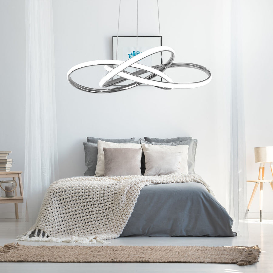 Lampa sufitowa nowoczesna LED + PILOT APP816-CP Node Chrom