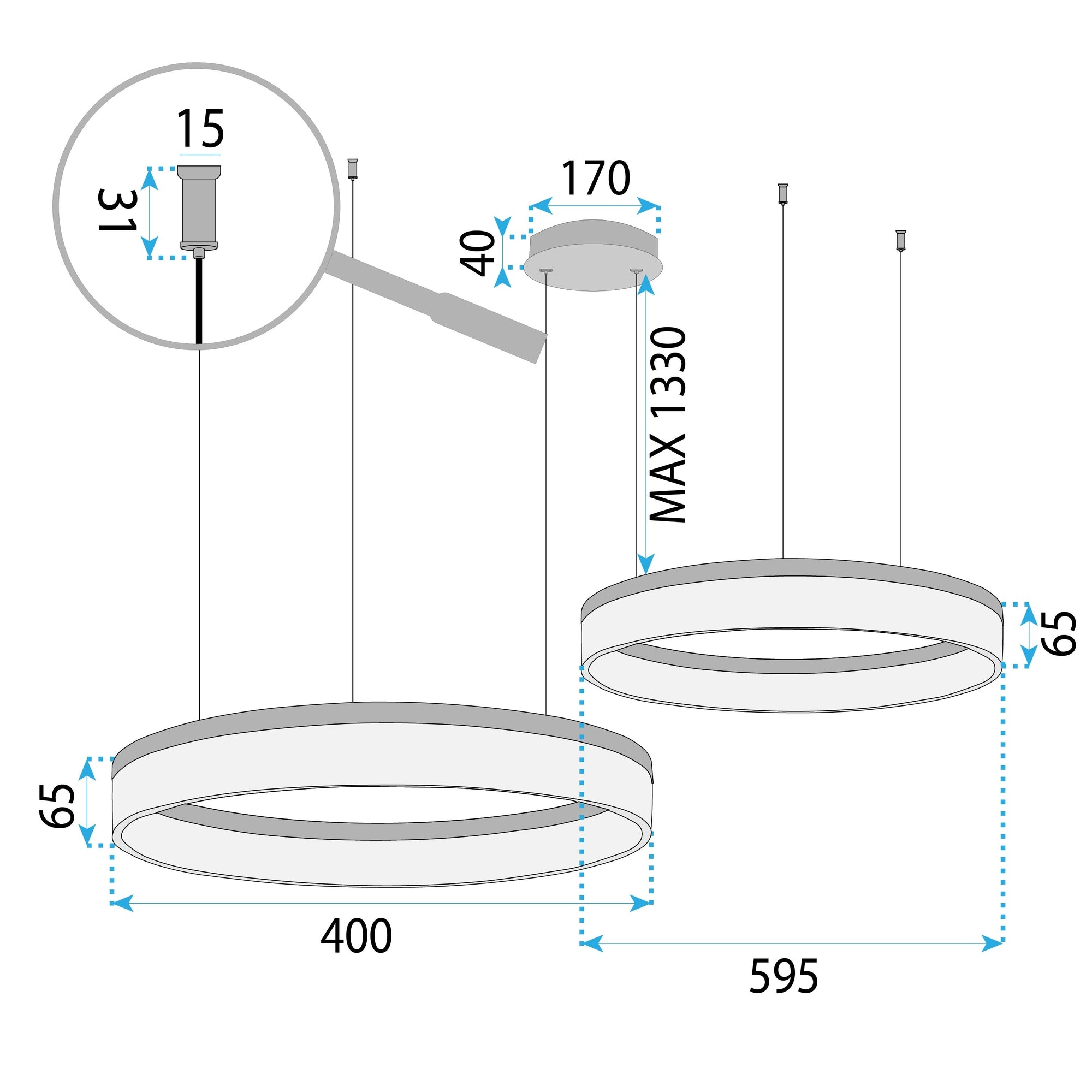 Lampa Wisząca Led Lhj048-cp2 Złota  7