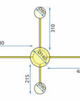 LAMPA SUFITOWA 4-RAMIENNA LED APP520-4C Złota