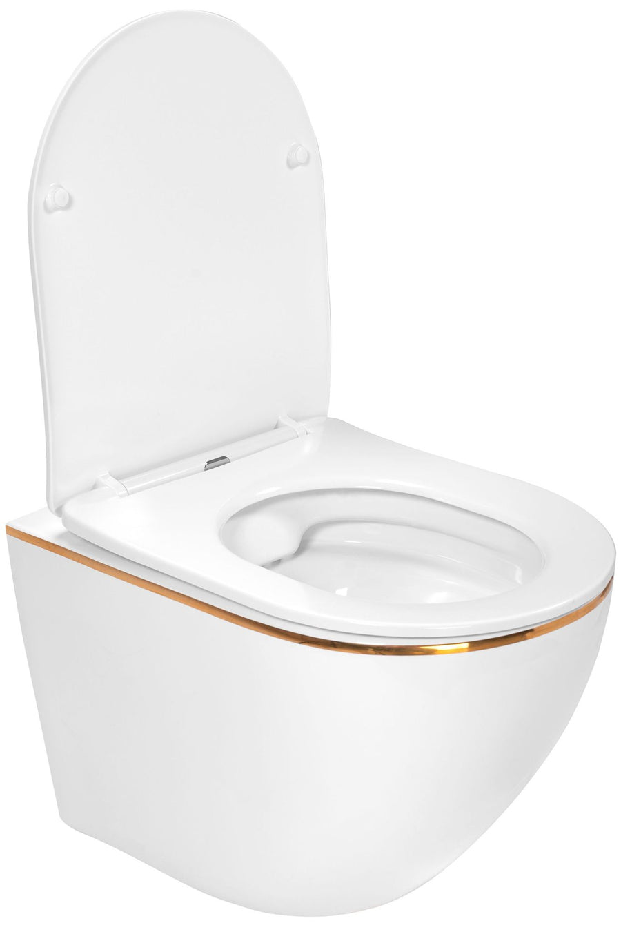 Zestaw Misa WC Carlo Mini Flat + Bidet Carlo Mini White Gold Edge