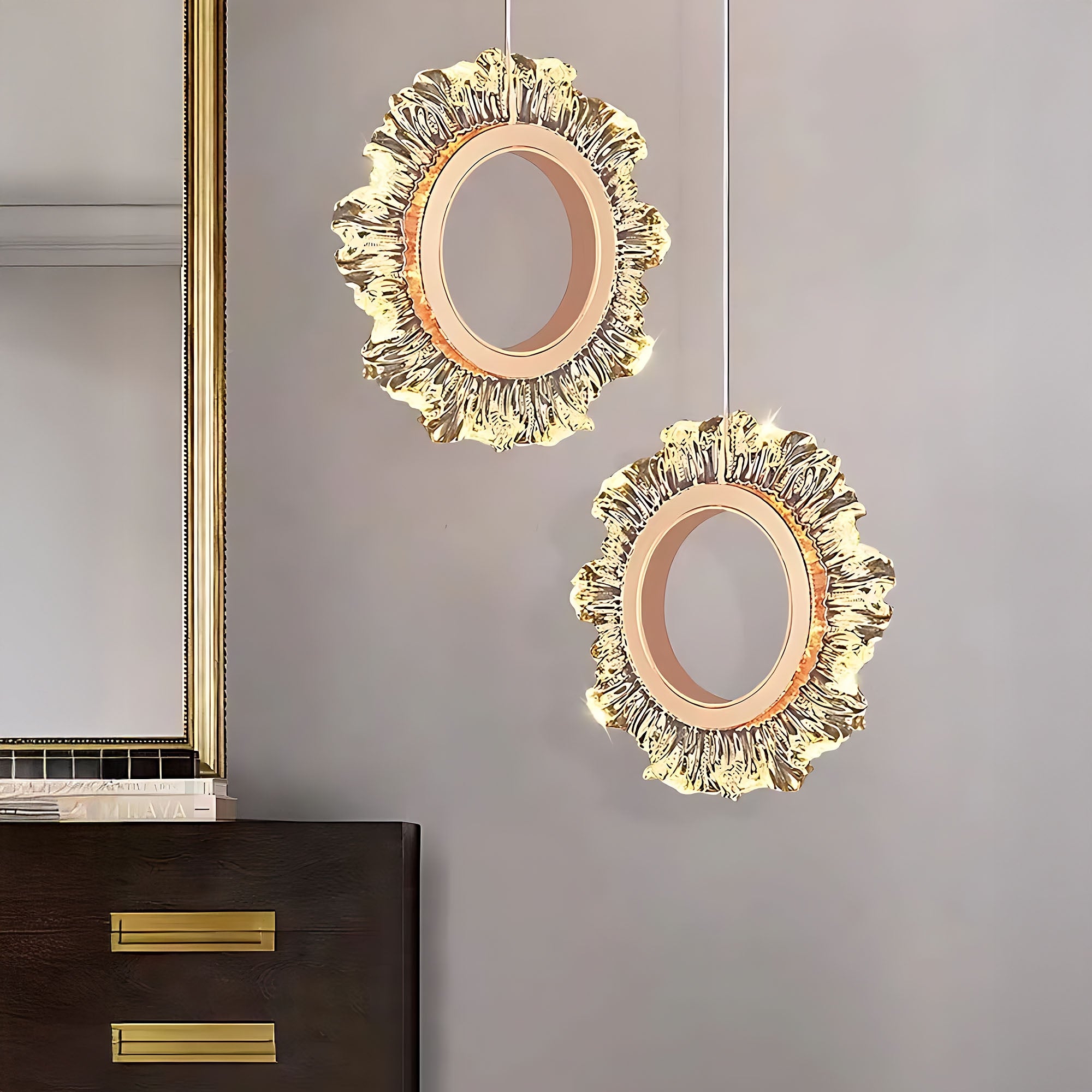 Lampa Sufitowa Wisząca Led Lhj103-2cp Złota  5