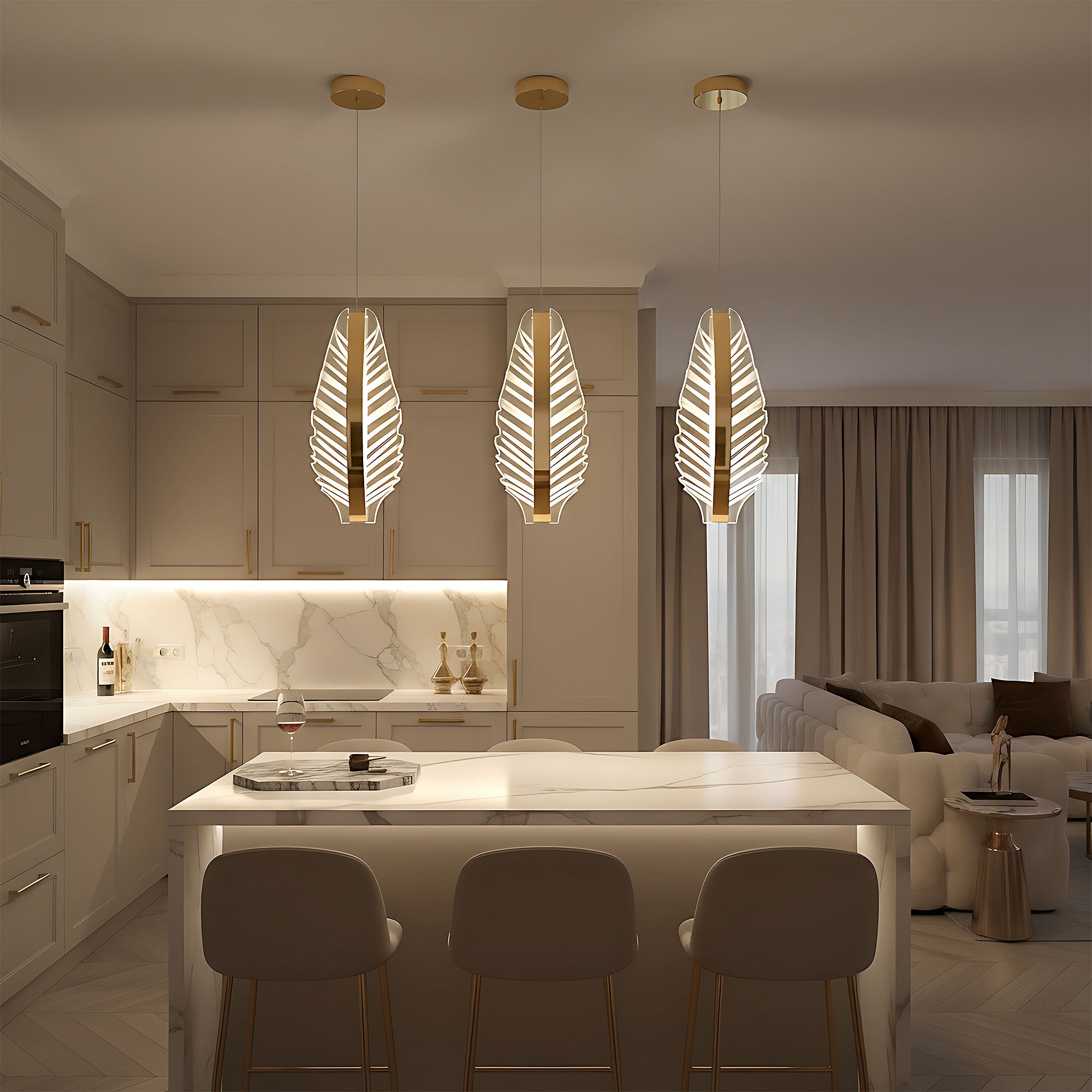 Lampa Sufitowa Wisząca Led G141-cp Złota  6