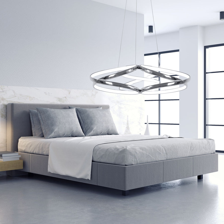 Lampa sufitowa nowoczesna LED + PILOT APP795-CP Flat Chrom