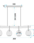 Lampa Wisząca APP1775-4CP Wood Grey  6