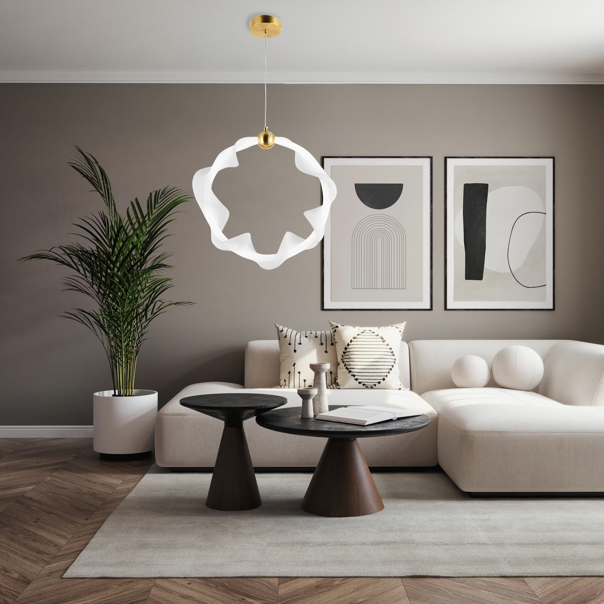 Lampa Wisząca Led G014-1cp Biały/złoty  5