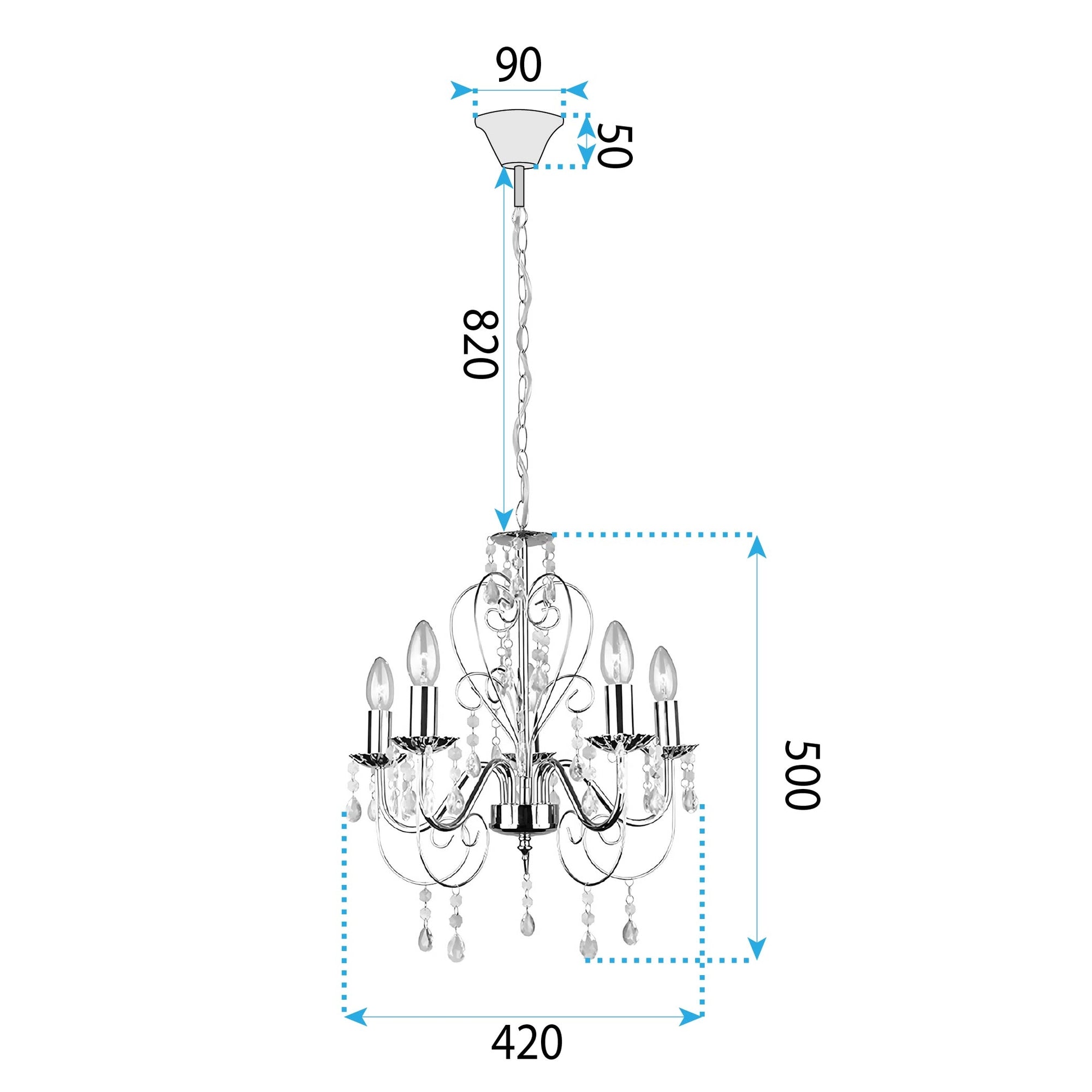 Lampa Sufitowa Wisząca Ebt009-5cp Złota  9