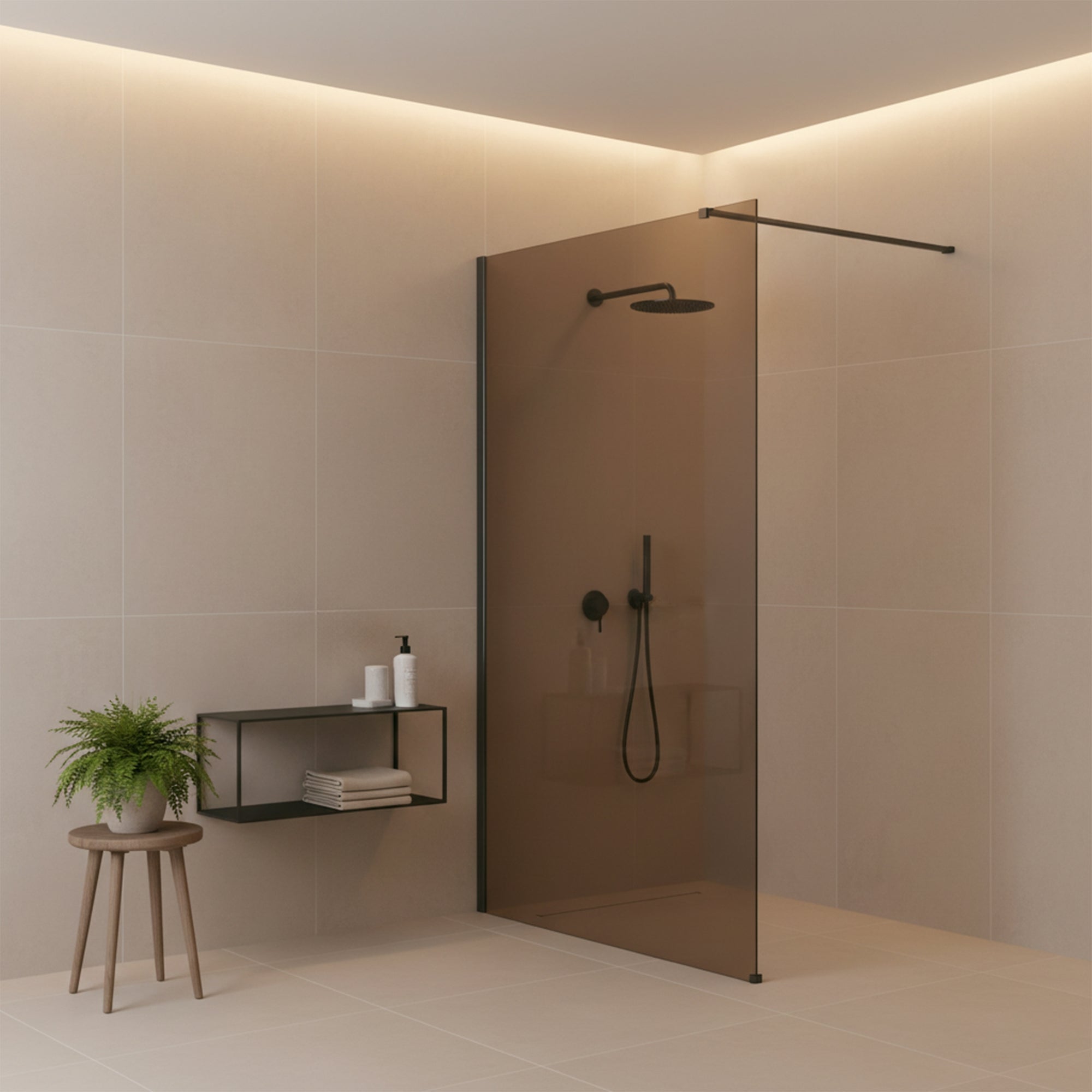 Kabina prysznicowa Walk-In Rea Flexi Brown / Tytan 80  4