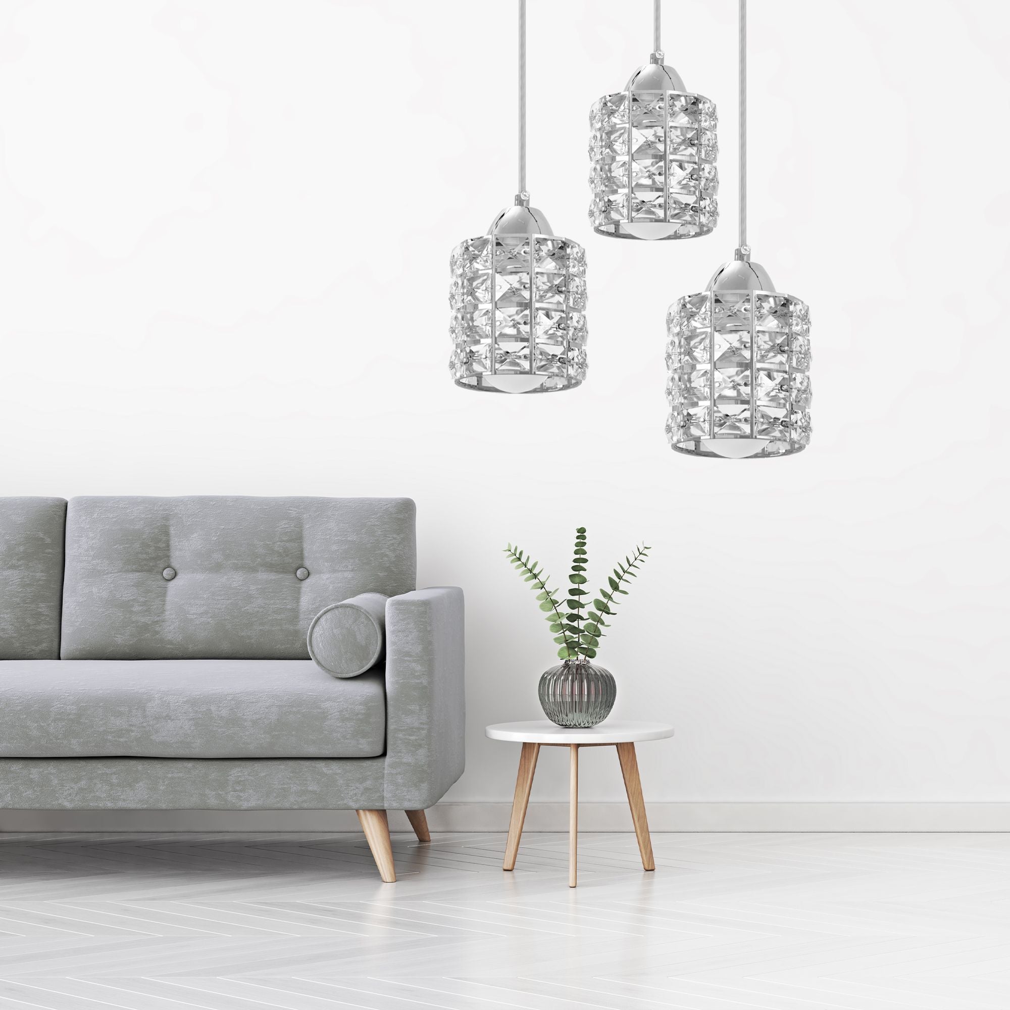 Lampa Sufitowa Kryształ APP729-3CPR Srebrna