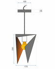 LAMPA SUFITOWA TRÓJKĄTNA GEOMETRYCZNA APP253-1CP CZARNA  6