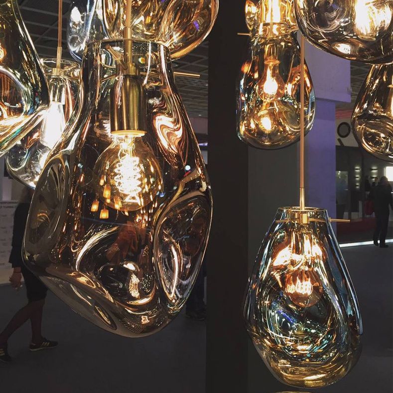 Lampa Sufitowa Wisząca Szklana APP329-1CP SREBRNA