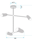 Lampa Wisząca 4-ramienna APP1708-4CP Czarna + Złoto  10
