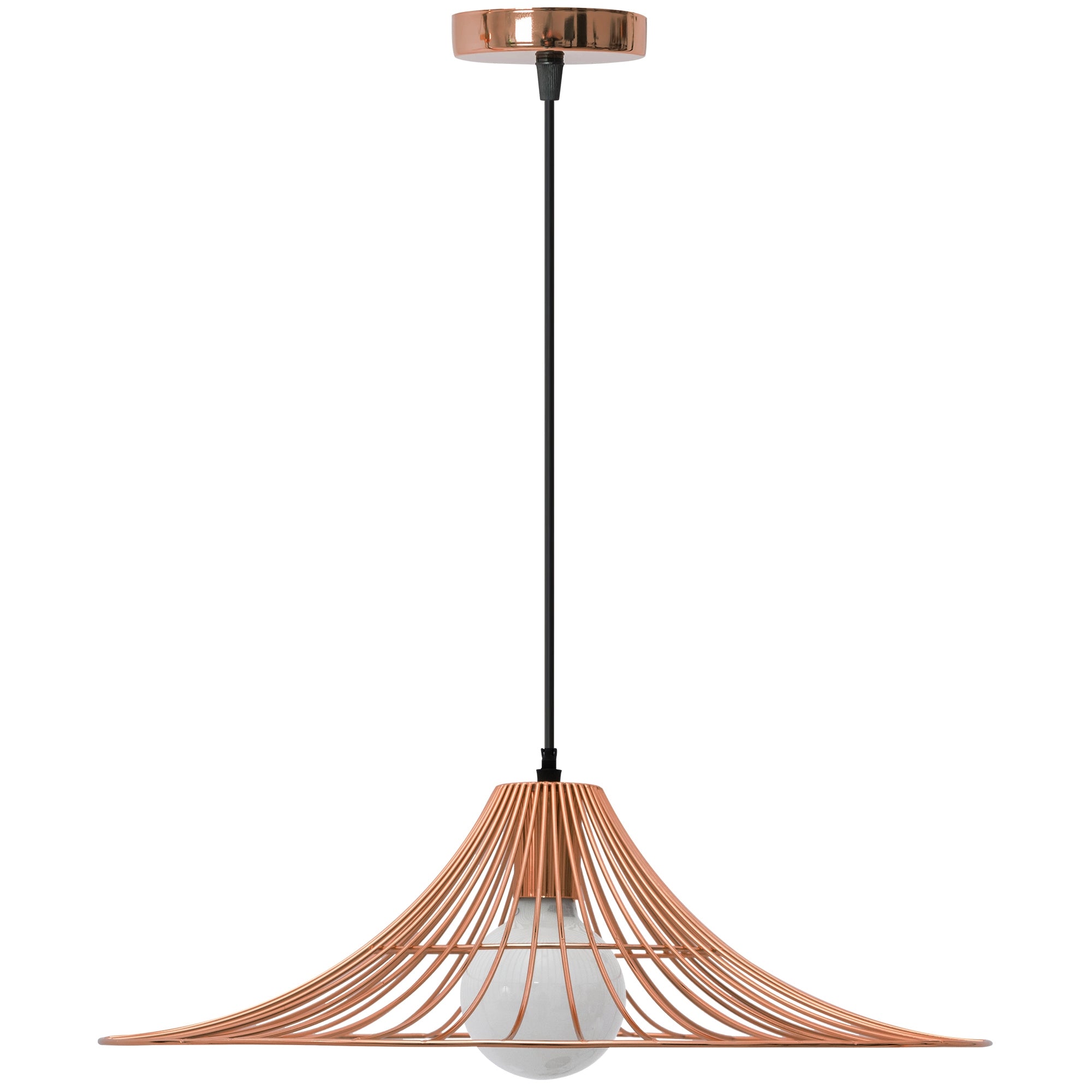 Lampa Sufitowa Wisząca Płaska Okrągła Loft  APP483-1CP Różowe Złoto  3