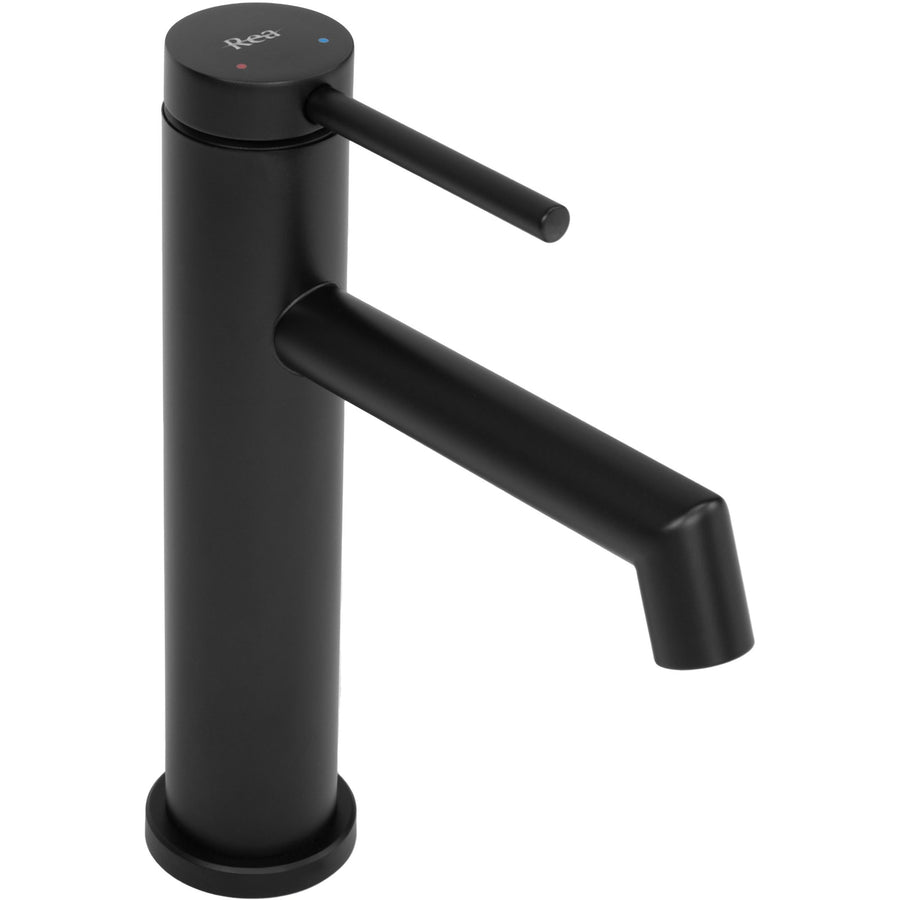 Bateria umywalkowa Rea Foss czarna niska black mat