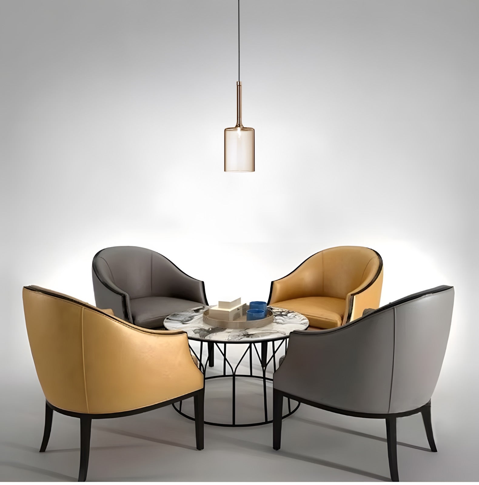 Lampa Sufitowa Wisząca Szklany Klosz APP1699-1CP Amber B  4