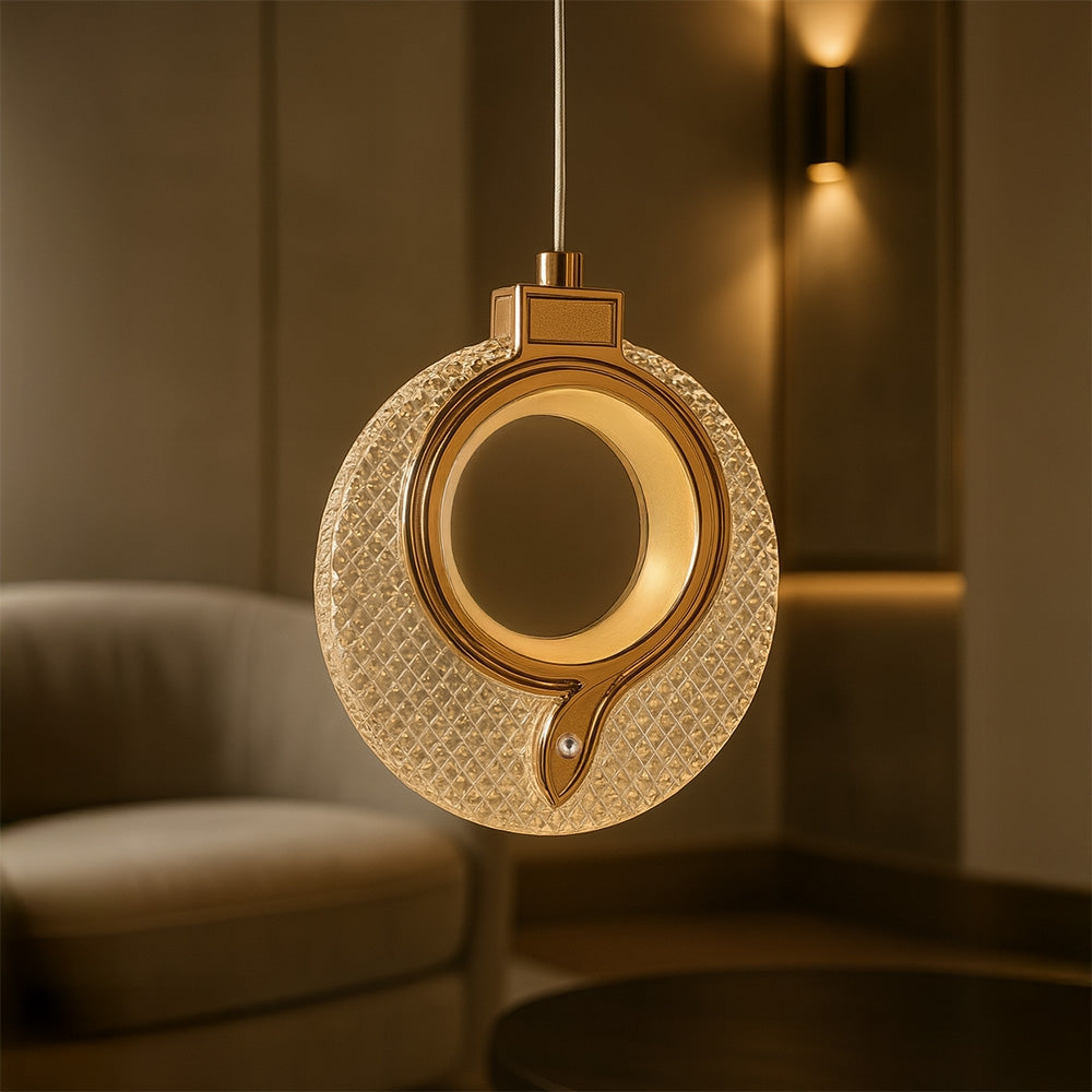 Lampa Wisząca Kryształowa Led Lhj110-1cp Jasne Różowe Złoto  2