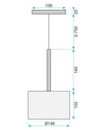 Lampa Sufitowa Wisząca Szklany Klosz APP1701-1CP Grey A  4