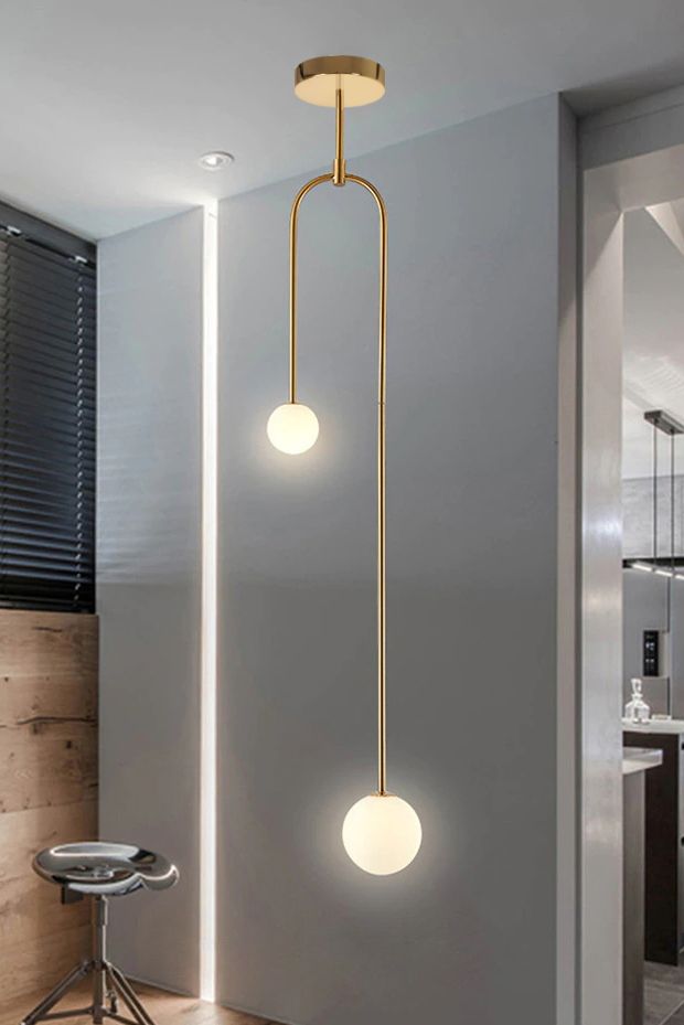 Lampa Sufitowa Wisząca Szklane Kule APP964-2CP Złota