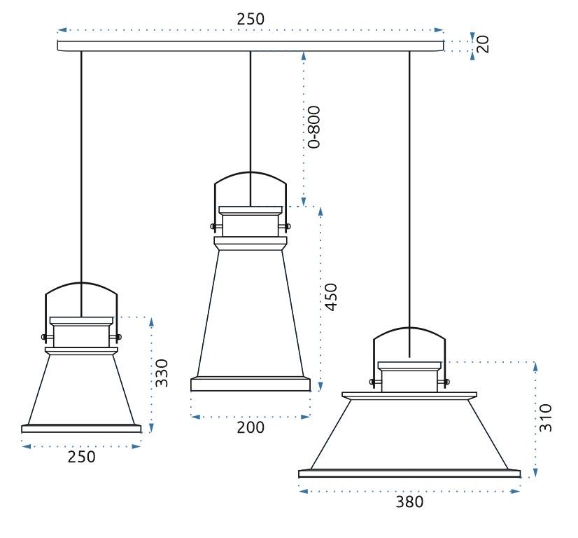 Lampa sufitowa ASTI ABC Czarna
