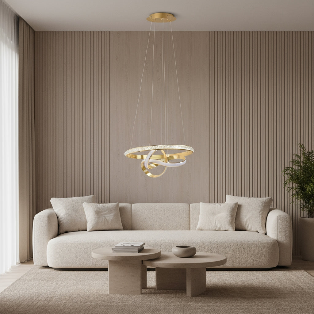 Lampa Sufitowa Wisząca Led Lhj035-cp Złota  2