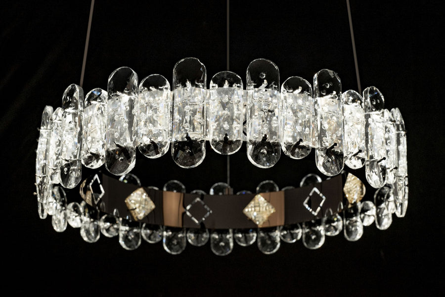 Kryształowa Lampa Sufitowa LED APP1041-CP + pilot
