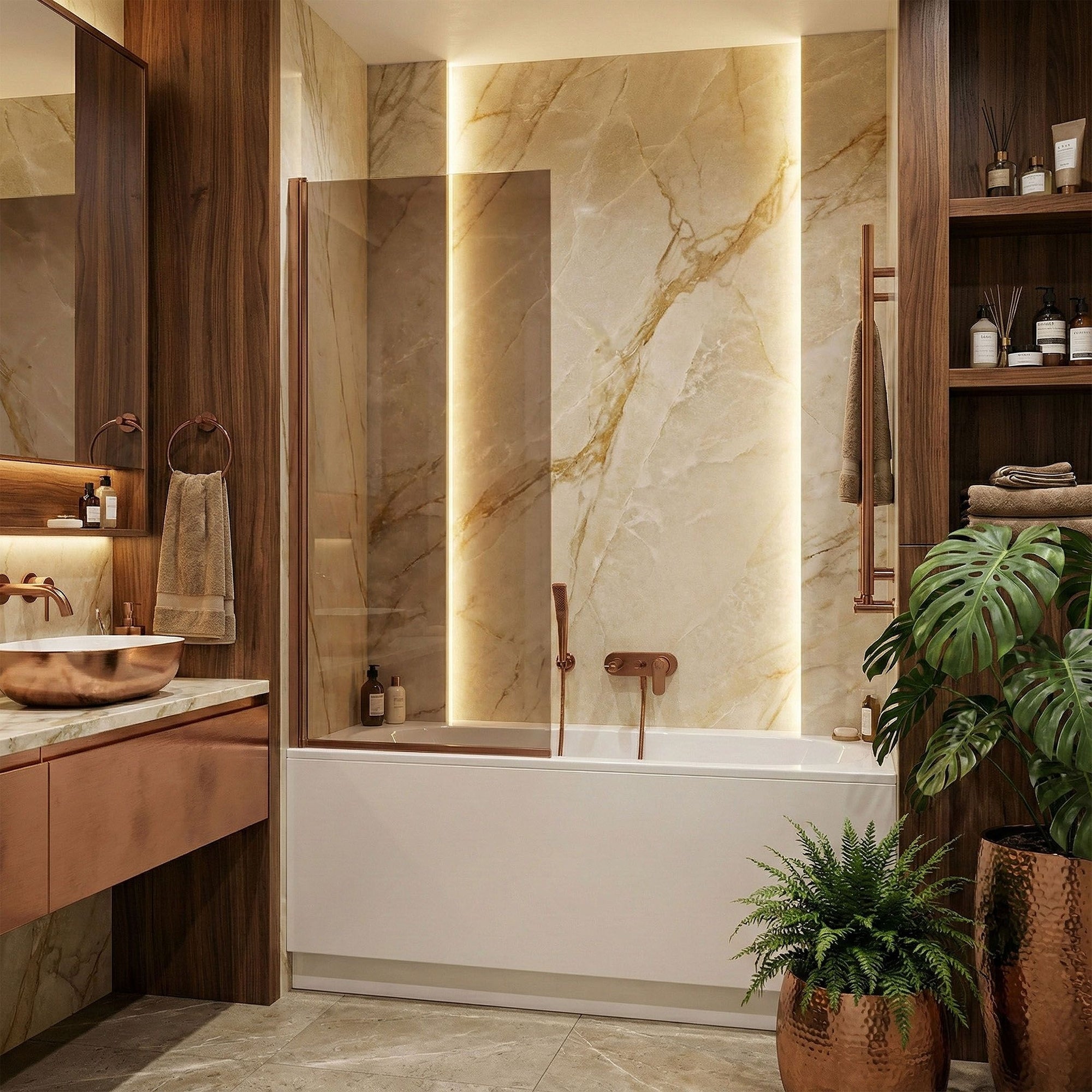 Parawan Rea Elegant Miedź Szczotkowana 80 Nawannowy  2