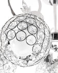 Lampa Kryształowa Żyrandol z Metalowymi Liśćmi APP636-5C