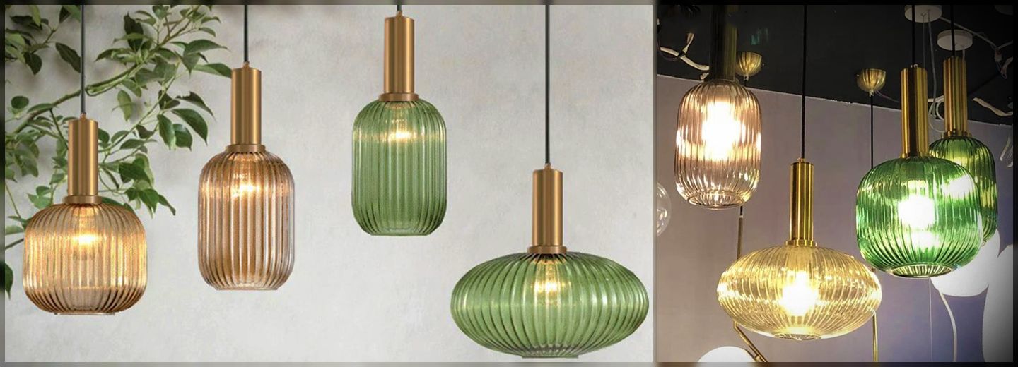 Lampa Sufitowa Wisząca Szklana APP465-1CP Zielona