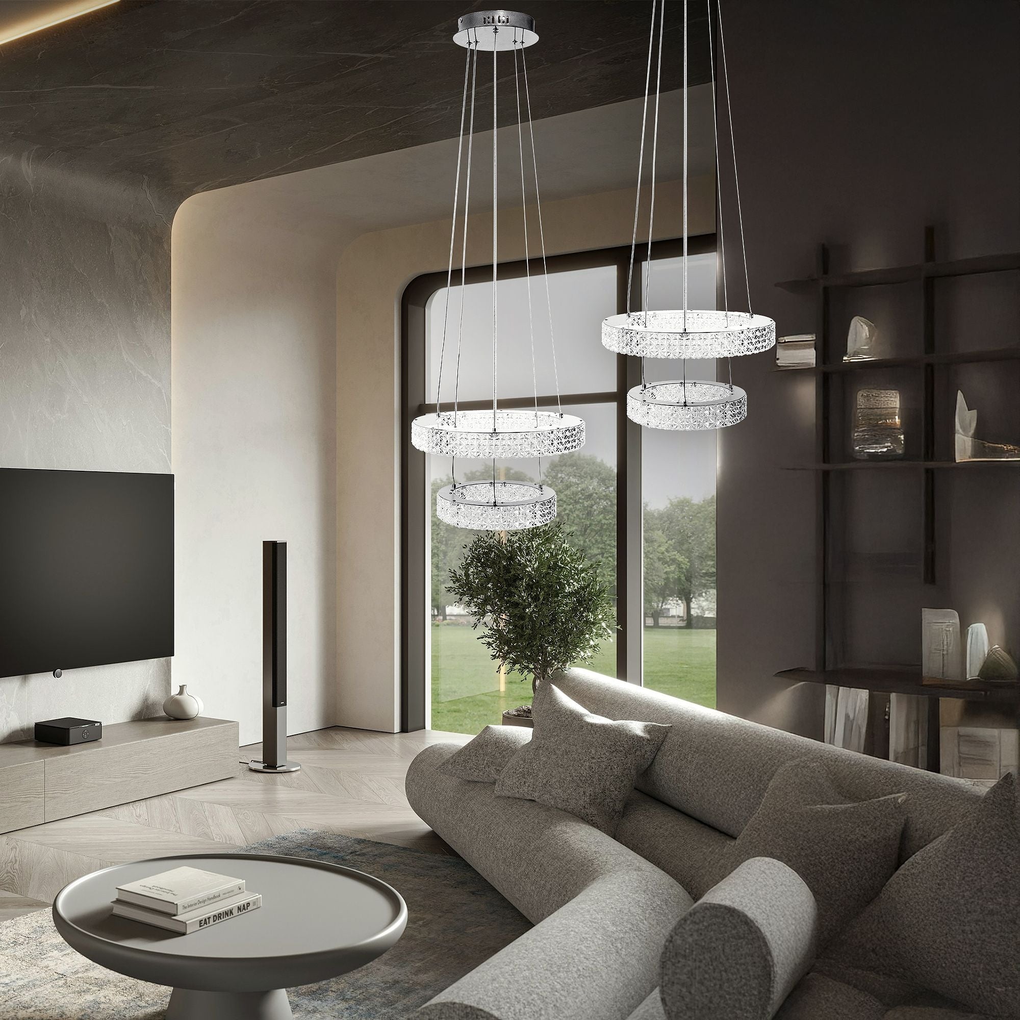 Lampa Wisząca Led Kryształowa Ms006-cp Chrom  8