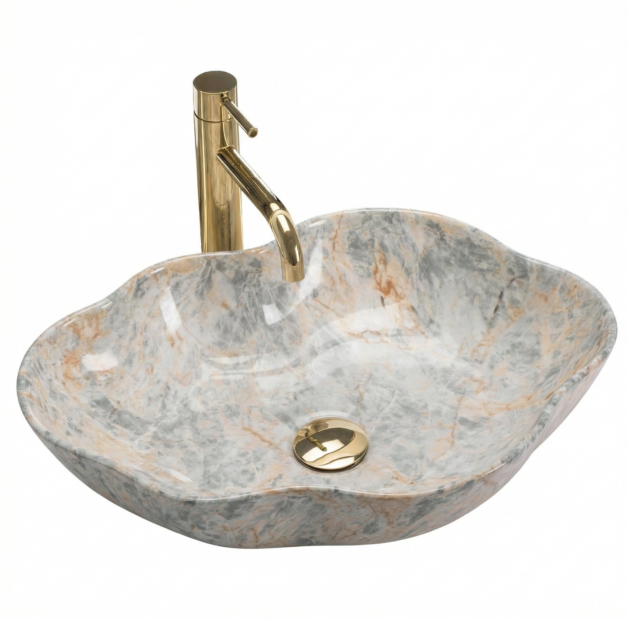 Umywalka nablatowa Rea Pearl Ruststone  1