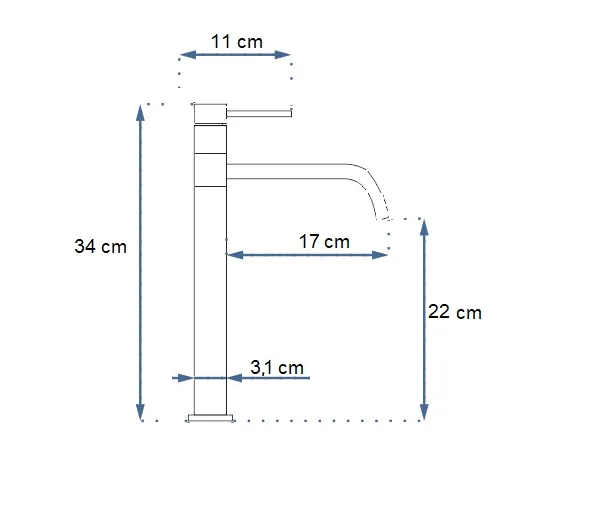 Bateria Umywalkowa REA LUGANO SLIM Czarna Wysoka