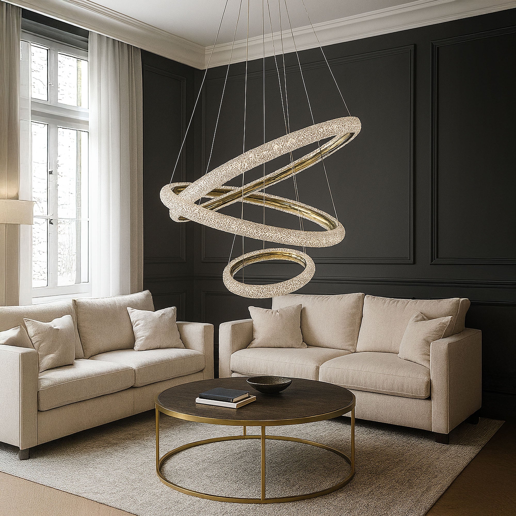 Lampa Sufitowa Wisząca Led Lhj042-cp3 Złota  2