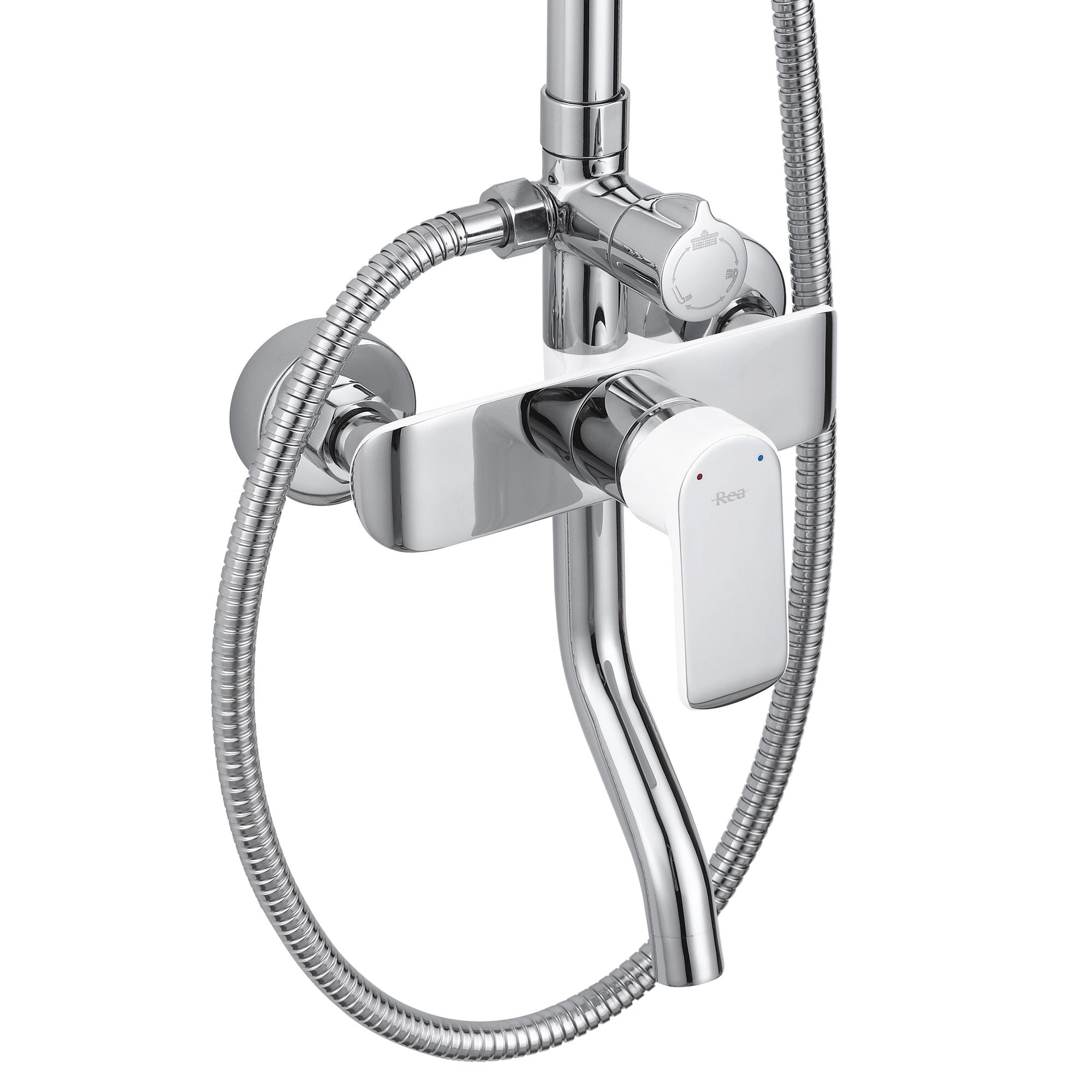 Zestaw Prysznicowy REA BLOOM BIAŁY CHROM WHITE CHROME