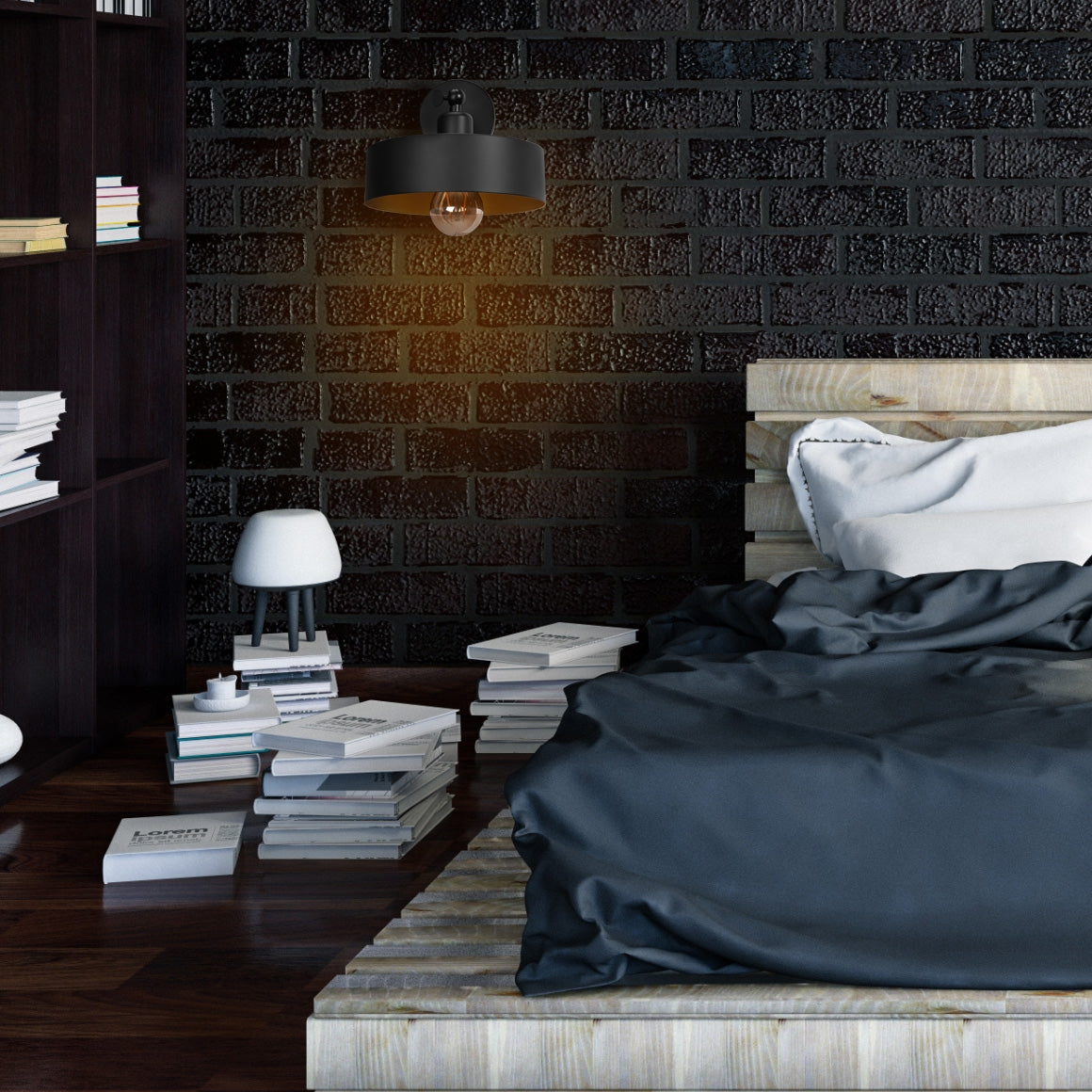 LAMPA ŚCIENNA KINKIET APP1332-1W BLACK GOLD  9