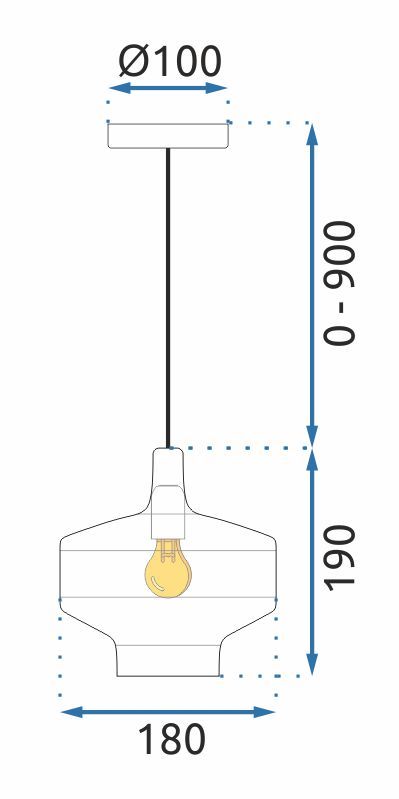 Lampa Wisząca APP1122-1CP Czarna