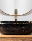 Umywalka nablatowa Rea Belinda Black Marble shiny  4