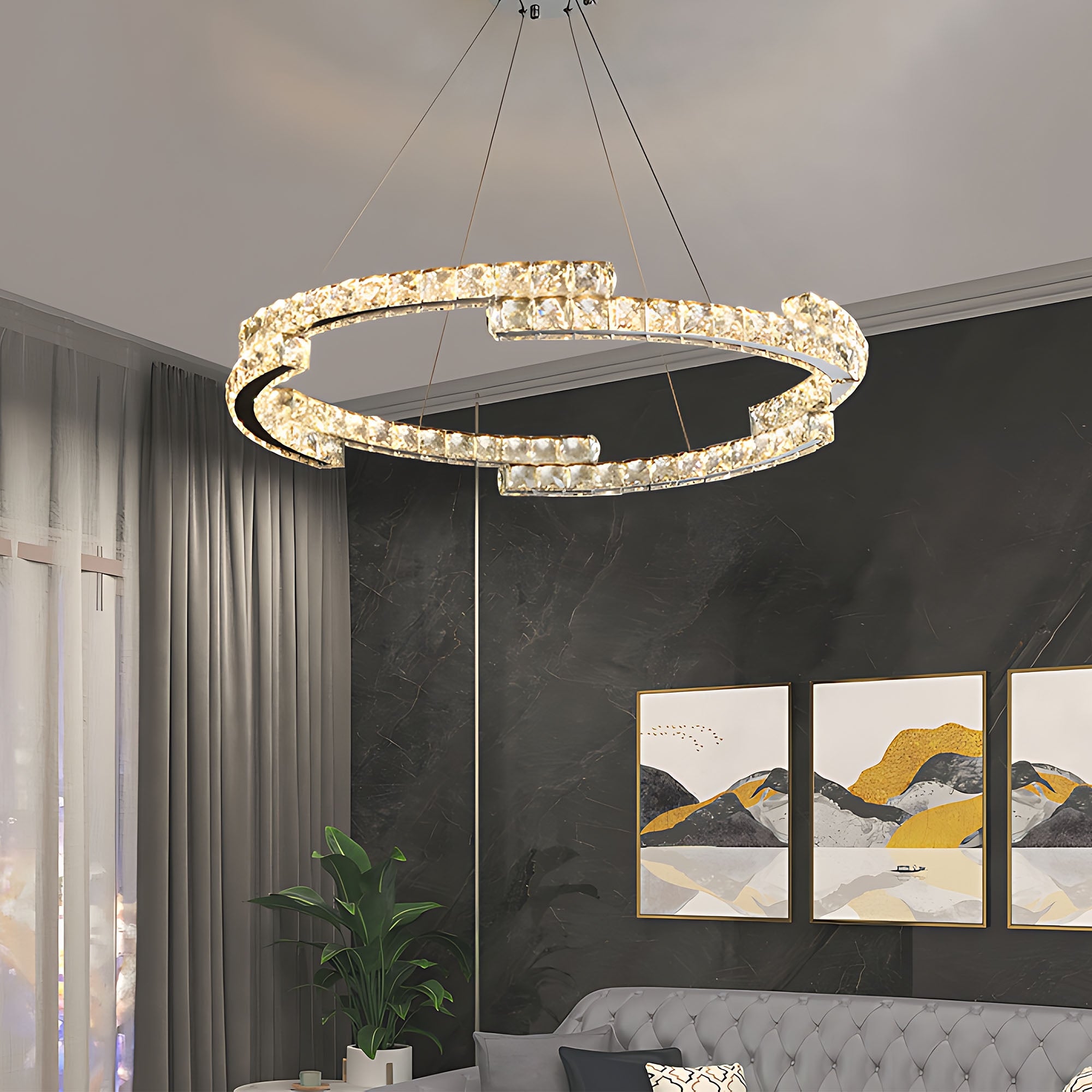Lampa Sufitowa Wisząca Led App1770-cp Chrom 60cm  9