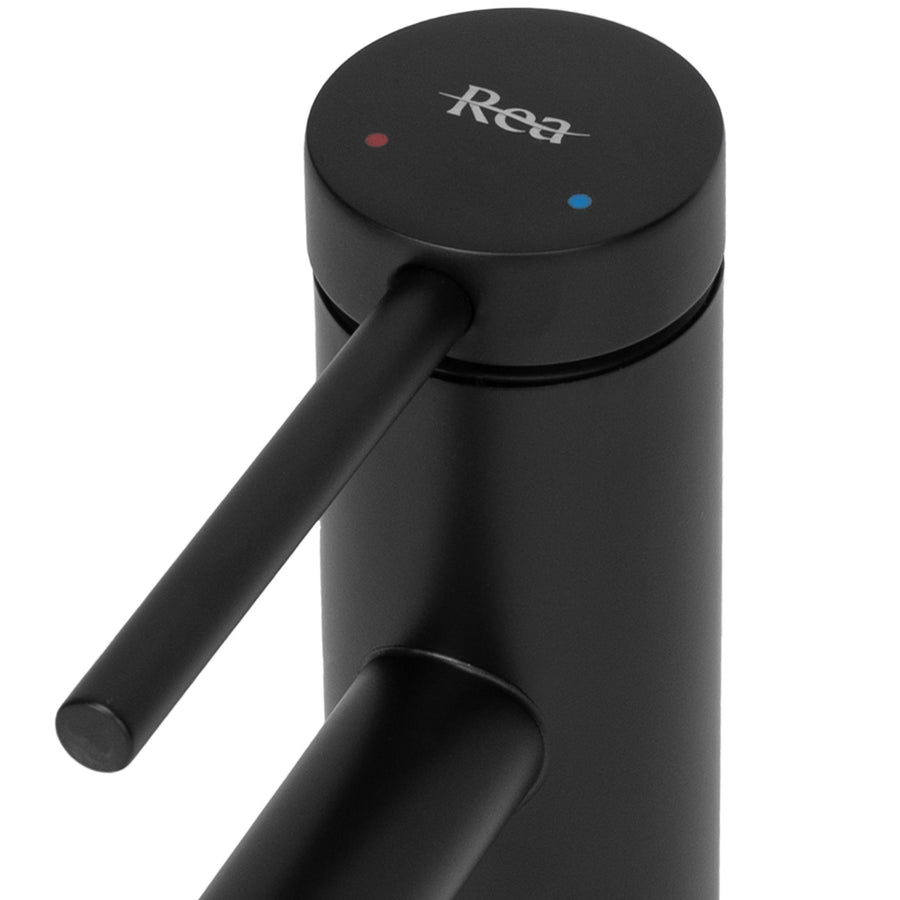 Bateria umywalkowa Rea Foss czarna niska black mat