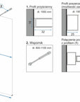 Ścianka prysznicowa Rea Aero N 70 Transparent z półką i wieszakiem Evo
