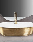 Umywalka nablatowa Rea Aura 61 White Gold Brush